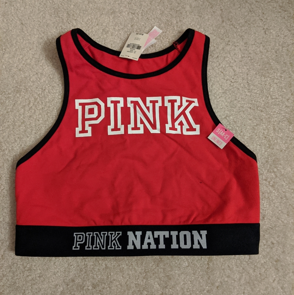 Victoria secret pink red sports bra